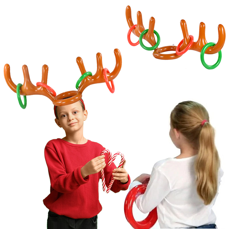 Party Games No Supplies - 1/3Set permainan Natal tanduk rusa tiup