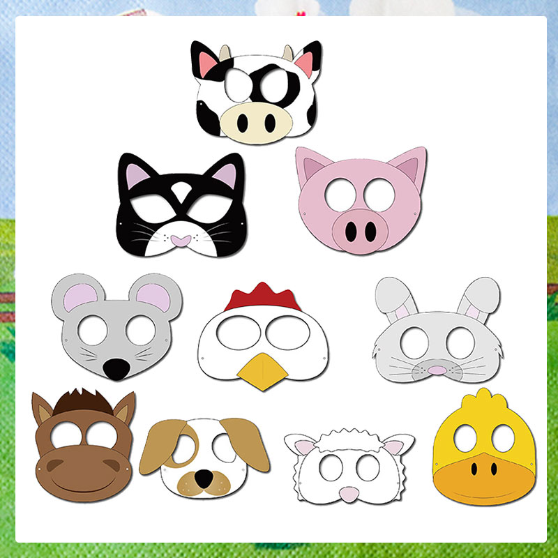 Party Games No Supplies - 10 Buah Masker Kertas Cosplay Kreatif