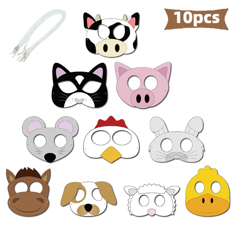 10 Buah Masker Kertas Cosplay  - Party Games No Supplies ulasan dan harga
