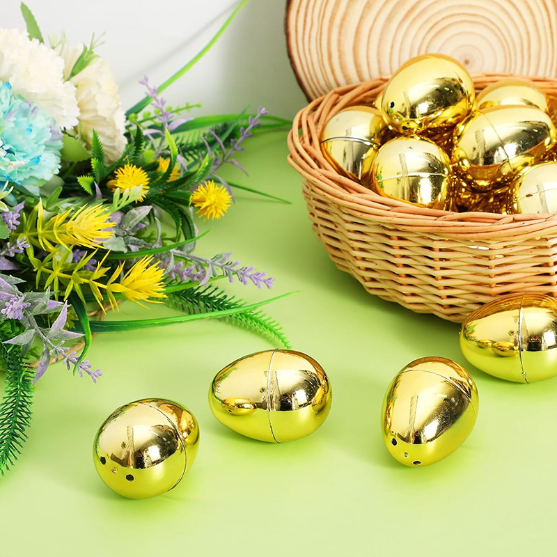 6-24 Buah Telur Paskah Emas Pl - Party Games No Supplies ulasan dan harga